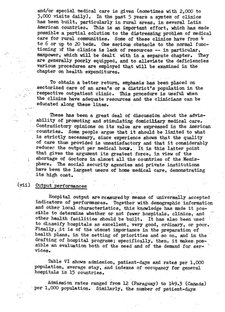 Table  VI shows  admission, patient-days and rates per 1,000 population, average stay, and indexes  of occupancy for general hospitals in 15 countries.