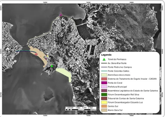 Figura 5 Transformações urbanas na região central de Florianópolis em 1997 (Lopes, 2015)