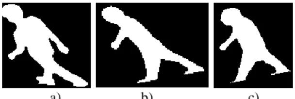 Fig.  7.  Different  views  of  the  same  user:  a)  frontal,  b)  lateral,  c)  view  at  the  start  of  the  sequence,  d)  view  at  the  end
