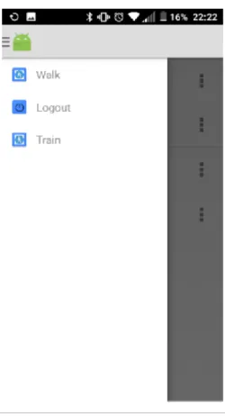 Figure 16 Left side: Gait session menu. Right side: Train classifier menu