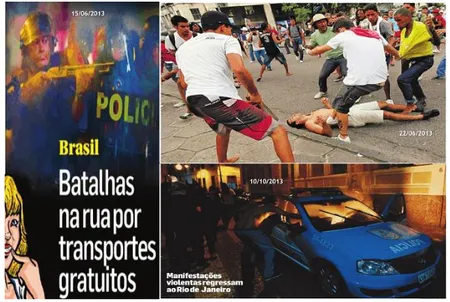 Figura 4.3. Cenas de Violência Explícita nas Manifestações Brasileiras de 2013. 