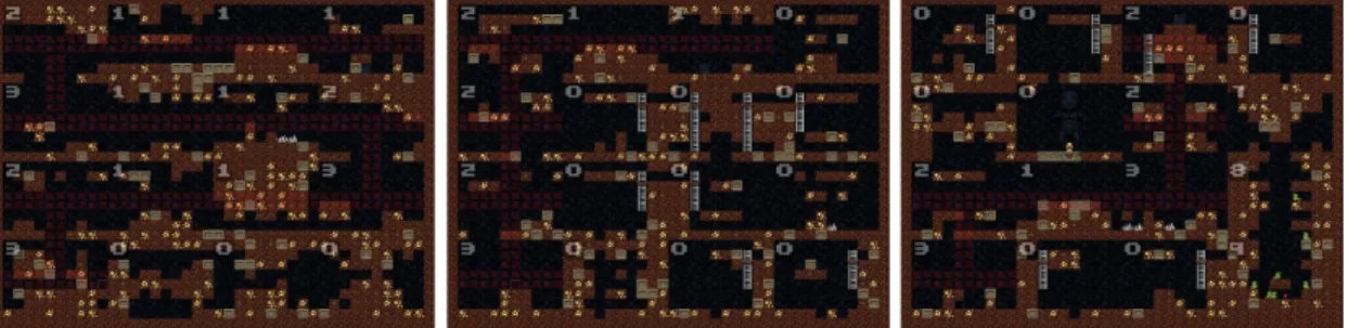 Figure 2.6: Examples of distinct levels generated by Spelunky [50].