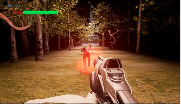 Figure 3.2: An enemy getting killed by the player. Enemies have various dead animations according to their movement speed