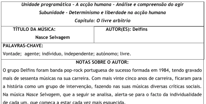 Tabela de análise musical n.º 1 