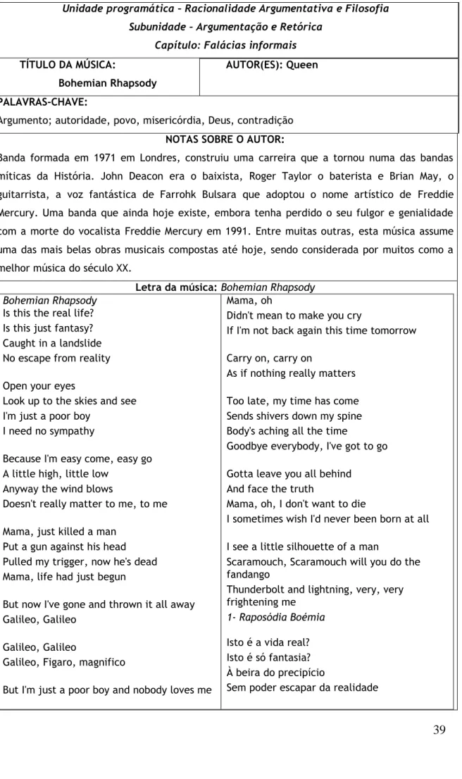 Tabela de análise musical n.º 5 