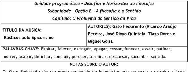 Tabela de análise musical n.º 7 