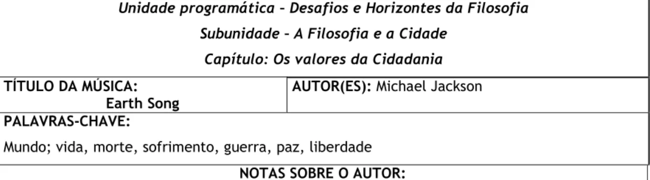 Tabela de análise musical n.º 8 