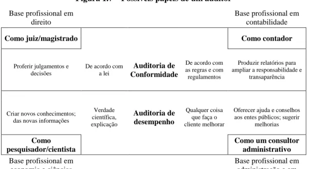 Figura 1.7 – Possíveis papéis de um auditor  Base profissional em 