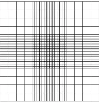 Figure 8. Grid layout of the Neubauer chamber (hemocytometer) under an optical microscope [72]