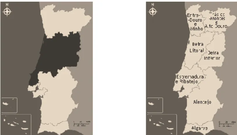 Figura 7 - Mapa da Região Centro e da Beira Interior, respectivamente 