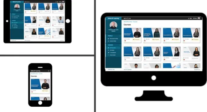 Fig. 1. The online-learning platform in use at ISCTE-IUL adapts to different types of devices 