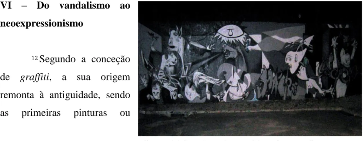 Ilustração 5: Aplicação de uma pintura mundialmente famosa a graffiti  