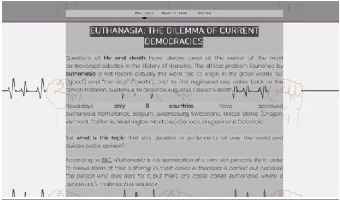 Figura 3. Pantallazo del reportaje en línea Euthanasia: The dilemma of current democracies