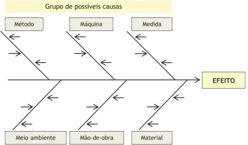 Figura 10:Exemplo da estrutura de um Diagrama de Causa e efeito 17 .