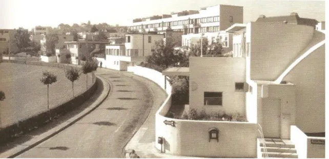 Fig. 3. Vista geral de Weissenhof de Stuttgart, 1927. Em, JONES, Peter Blundell, Modern Architecture Trough Case Studies