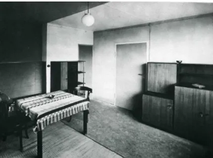 Fig.  19.  Vista  interior  de  um  dos  modelos  da  habitação  Törten  (Colonia  Törten,  Walter  Gropius, 1928).