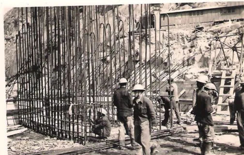 Figura 14 Construindo a barragem do Carrapatelo. Fotografia cedida pelo engenheiro Pereira dos Santos .