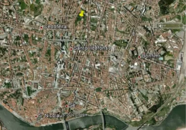 Figura 4.1: Mapa da Localização da Horta Q.M.F. na cidade do Porto 