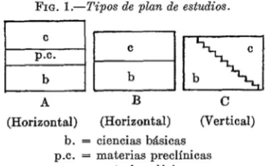 FIG.  l.-Tipos  de  plan  de  estudios. 