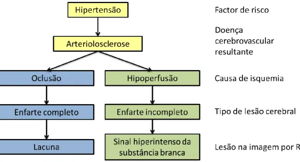 Figura 3 – Esquema representativo de duas vias fisiopatológicas de lesão cerebral isquémica