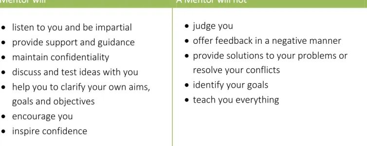 Table 8.1 The tasks of a mentor in the CreBiz Study Module17 