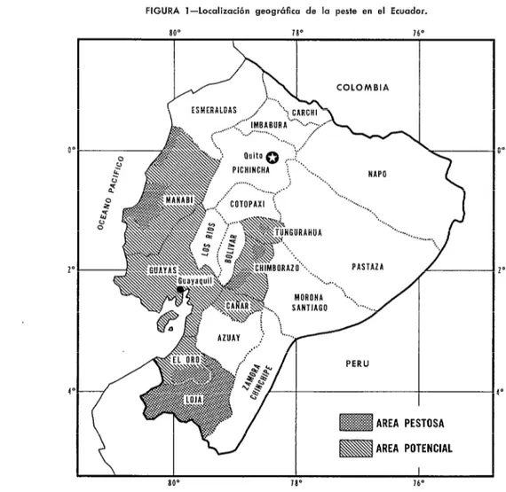 FIGURA  l-localización  geográfico  de  la  peste  en  el  Ecuador. 