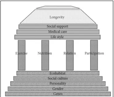 Figura 1 - Park's Temple Model of Human Longevity. Fonte: Kwak et al. (2010) 