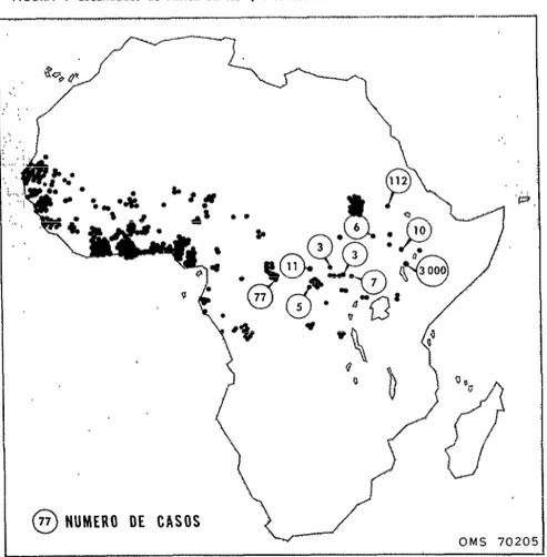FIGURA  4-Localidades  de  Africa  en  las  que  se  notificó  fiebre  amarilla  de  1932  a  1963