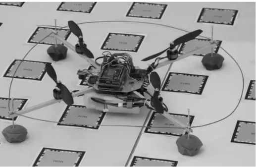 Figure 1.2 – Autonomous quadcopter that use a smartphone to navigate. [9]  