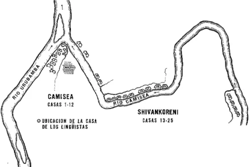 FIGURA  l-Ubicación  de  los  dos  aldeas  mochiguengas  objeto  de  la  encuesta  realizado  en  el  Perú  en  1965