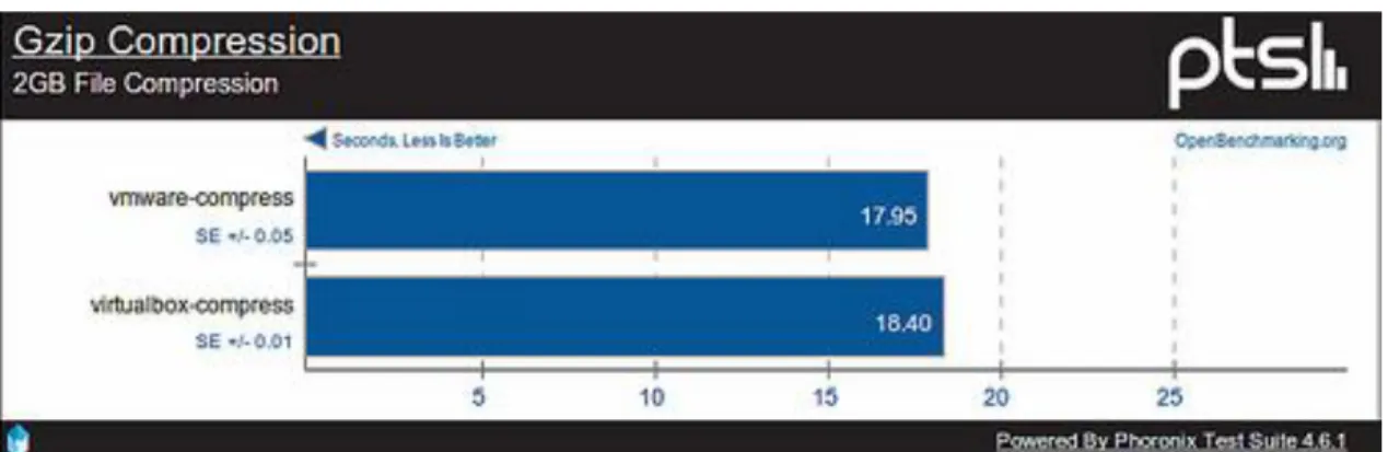 Figura 12. Seleção do software para Virtualização - Gzip Compression: 2GB file  (Nanni, 2013) 