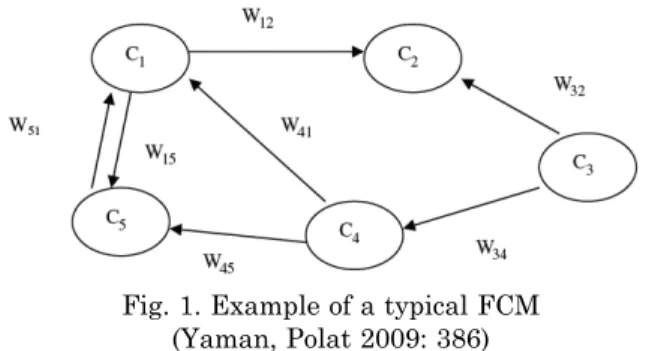 Fig. 1. example of a typical FCM   (yaman, Polat 2009: 386)