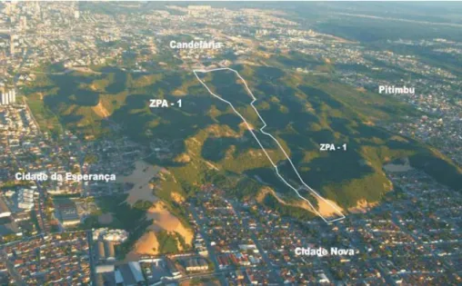 Figura 4 -  Vista do contorno da área do Parque da Cidade. Fonte: SEMURB (2008) 