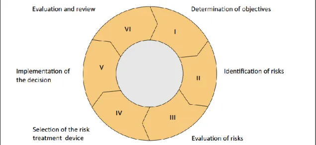 Figure 1: The risk management cycle steps according to Vaughan (2008). 