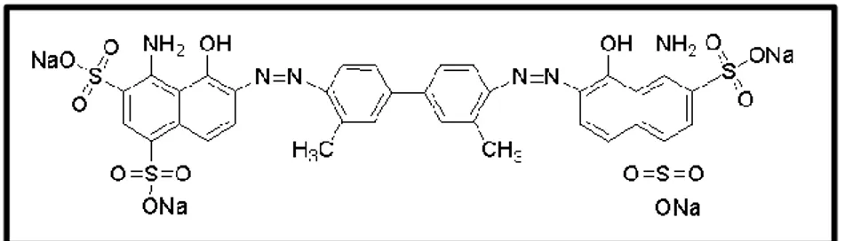 Figura  4.  Molécula  correspondente  ao  corante  azul  de  Evans.   Adaptado  de  Sigma-Aldrich  (2009)