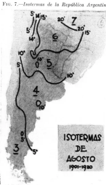 FIG.  7.-Isotermas  de  la  República  Argentina. 