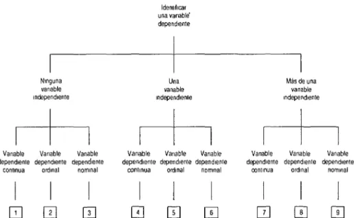 FIGURA  30-l.  Esquema principal para determinar cuál de los esquemas que siguen son aplicables  a un conjunto de datos determinados