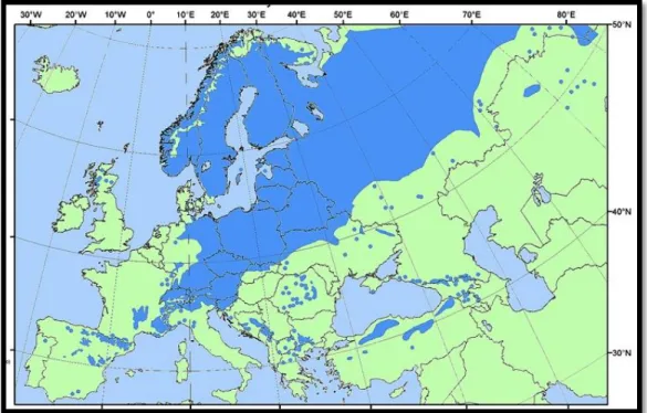 Figure 1: Pinus sylvestris L. distribution map in Europe (URL-2, 2009) 