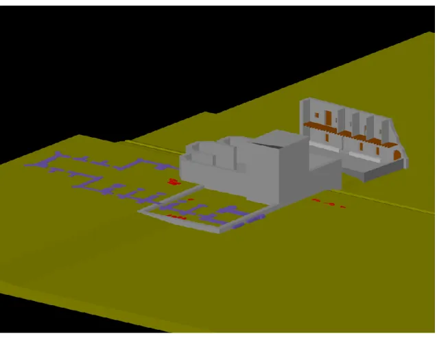 Fig. 4 - Proposta de reconstituição da igreja quatrocentista de Vilar de Frades. A planta da igreja  corresponde à proposta de Fontes et all