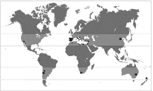 Figura 1- Zonas produtoras de azeite, a nível mundial.  