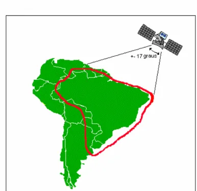 Figura 3.3- Um canal do satélite cobrindo uma região visível do Brasil [15]. 