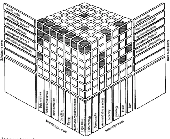 FIGURE  2.  A three-dimensional  mabix of public health research modules. 
