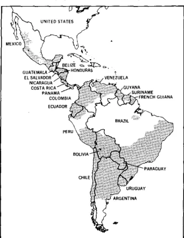 Figure  1. Geographic  distribution  of  Chagas'  disease.