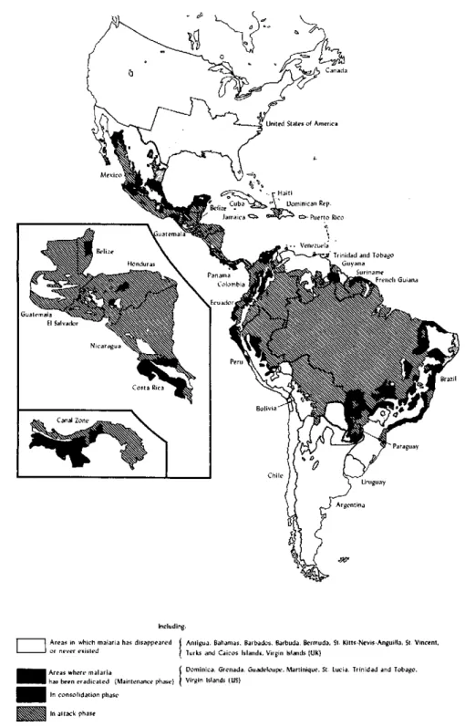 Figure  1. Status  of  the  malaria program  in  the Americas,  31  December  1979.