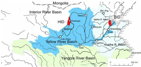 Figura 3 – Bacia hidrográfica do Rio Amarelo (Fonte: Cai et al., 2003) 