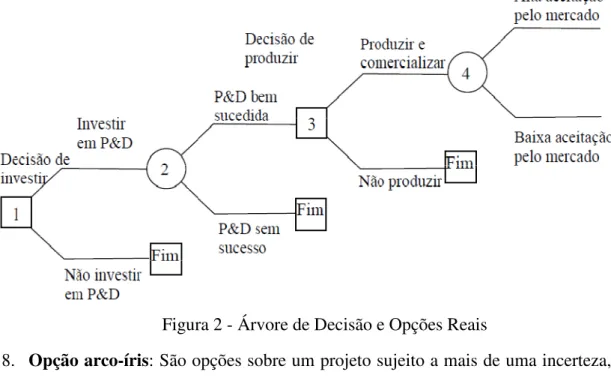 Figura 2 - Árvore de Decisão e Opções Reais 
