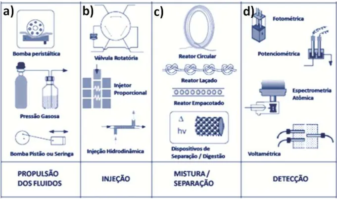 Figura 1.2 - Diagrama esquemático de um sistema de análise em fluxo simples. 