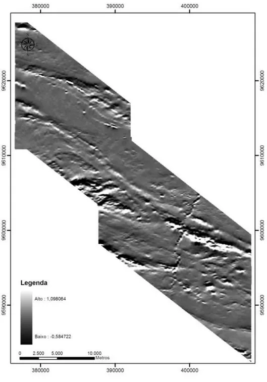 Figura  12  -  Gradiente  Horizontal  Longitudinal  (GRY)  em  escala  de  cinza  para  a  área  em  estudo