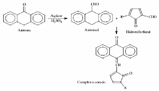 Figura 12 - Reacção da antrona (NERY et al., 2004). 