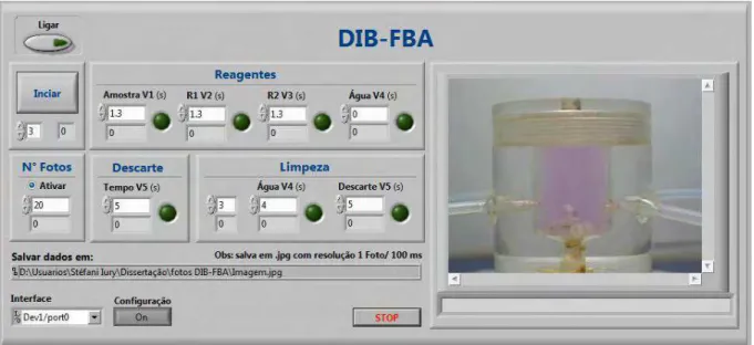 Figura 2.6  –  Interface do program a de controle do DIB- FBA. 